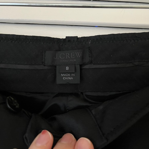 J. Crew Collection Black Satin Silk and Wool Cigarette Dress Pants in Sz 8 - Picture 9 of 11